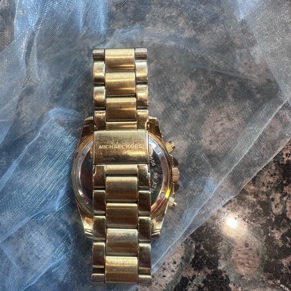 Michael Kors Gold-Tone Crystal Accent Women's Chronograph Watch - Picture 2 of 6